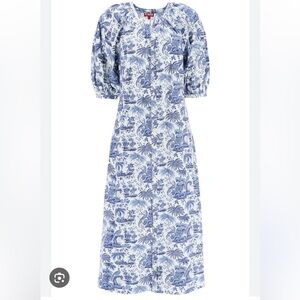 NWT Staud Vincent Dress Blue Toile